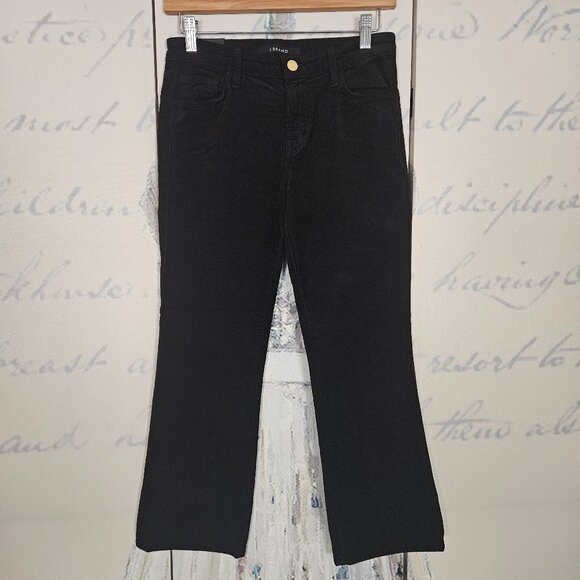 NWT J Brand Selena Bootcut Cropped Corduroy Jeans Pants Black Size 25 $198 - Picture 2 of 8